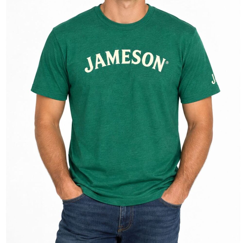 Jameson Irish Whiskey Men's S Green Taste Responsibly Graphic T-Shirt Short
